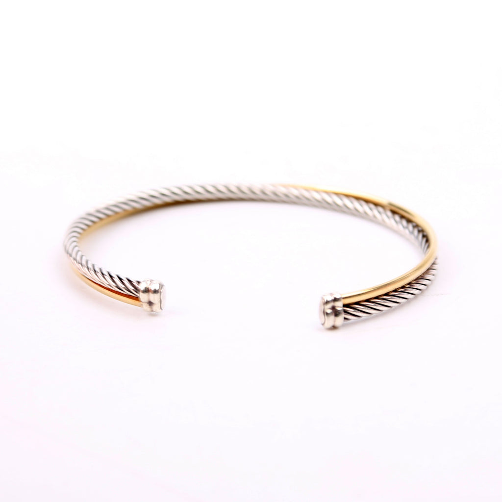X Crossover Cuff 925/750 Bracelet Silver/Gold