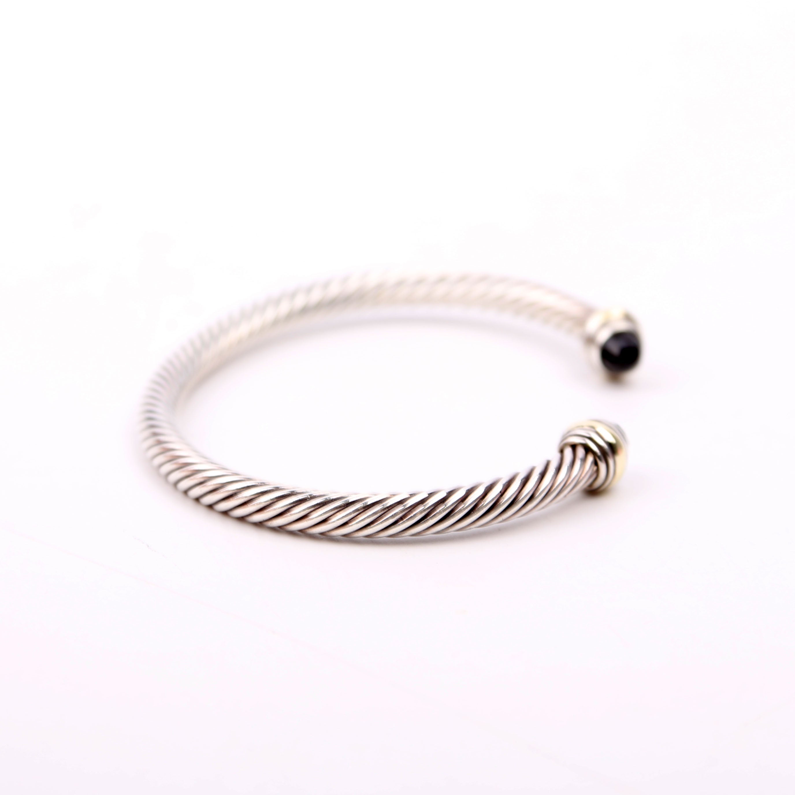 Classic Cable 5MM 925/585/Onyx Bracelet Silver