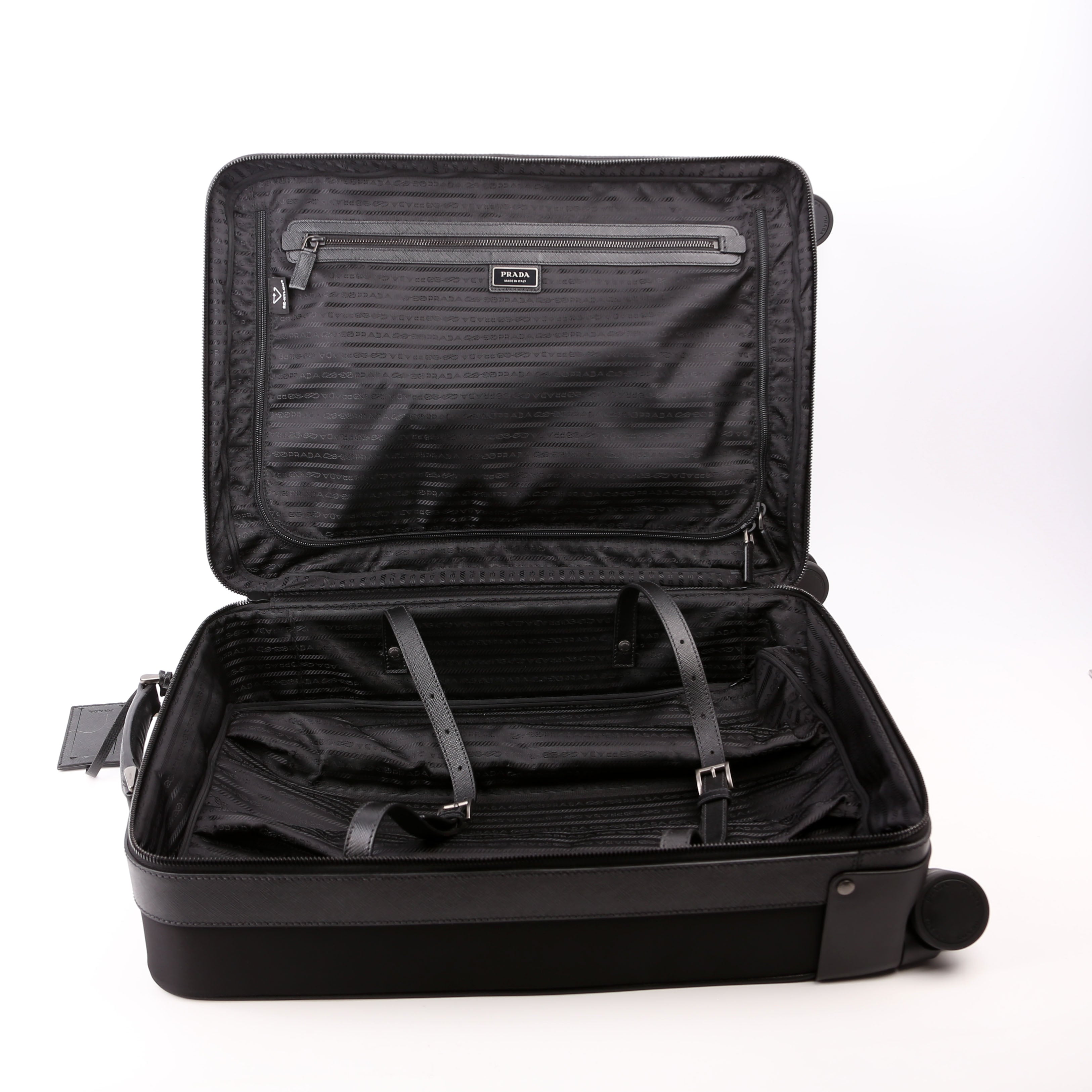Re-Nylon/Saffiano Cabin Trolley Black