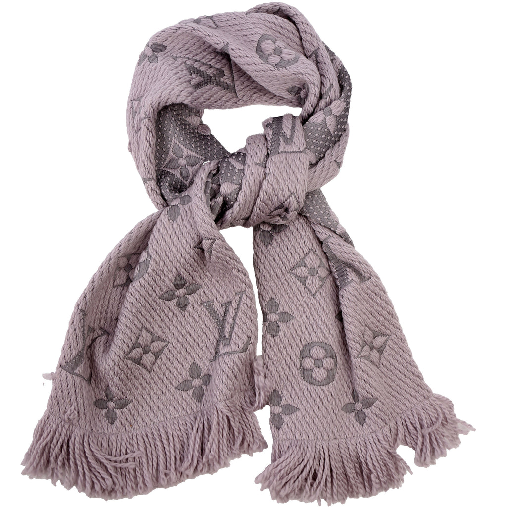 Logomania Wool/Silk Scarf Lavender