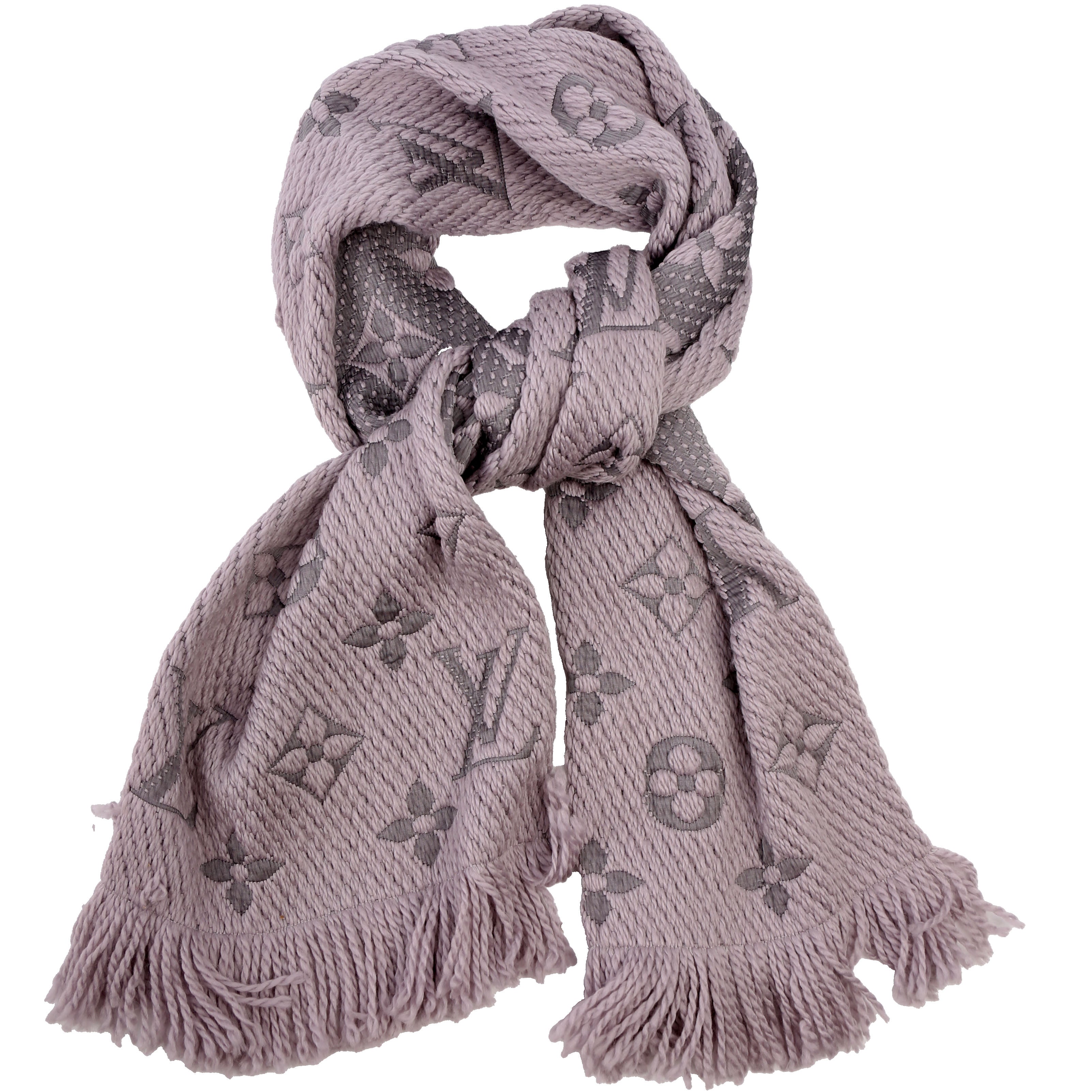 Logomania Wool/Silk Scarf Lavender