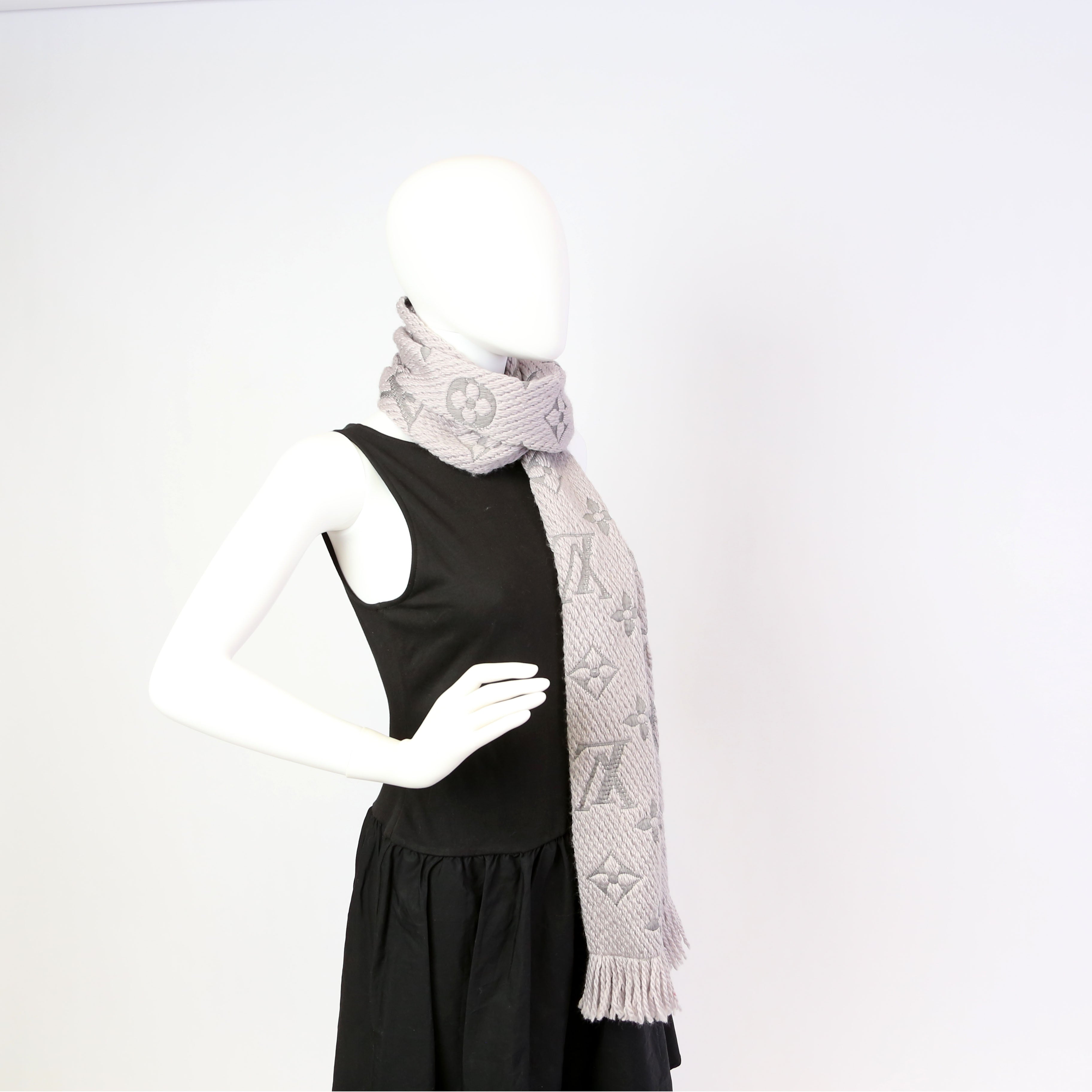 Logomania Wool/Silk Scarf Lavender