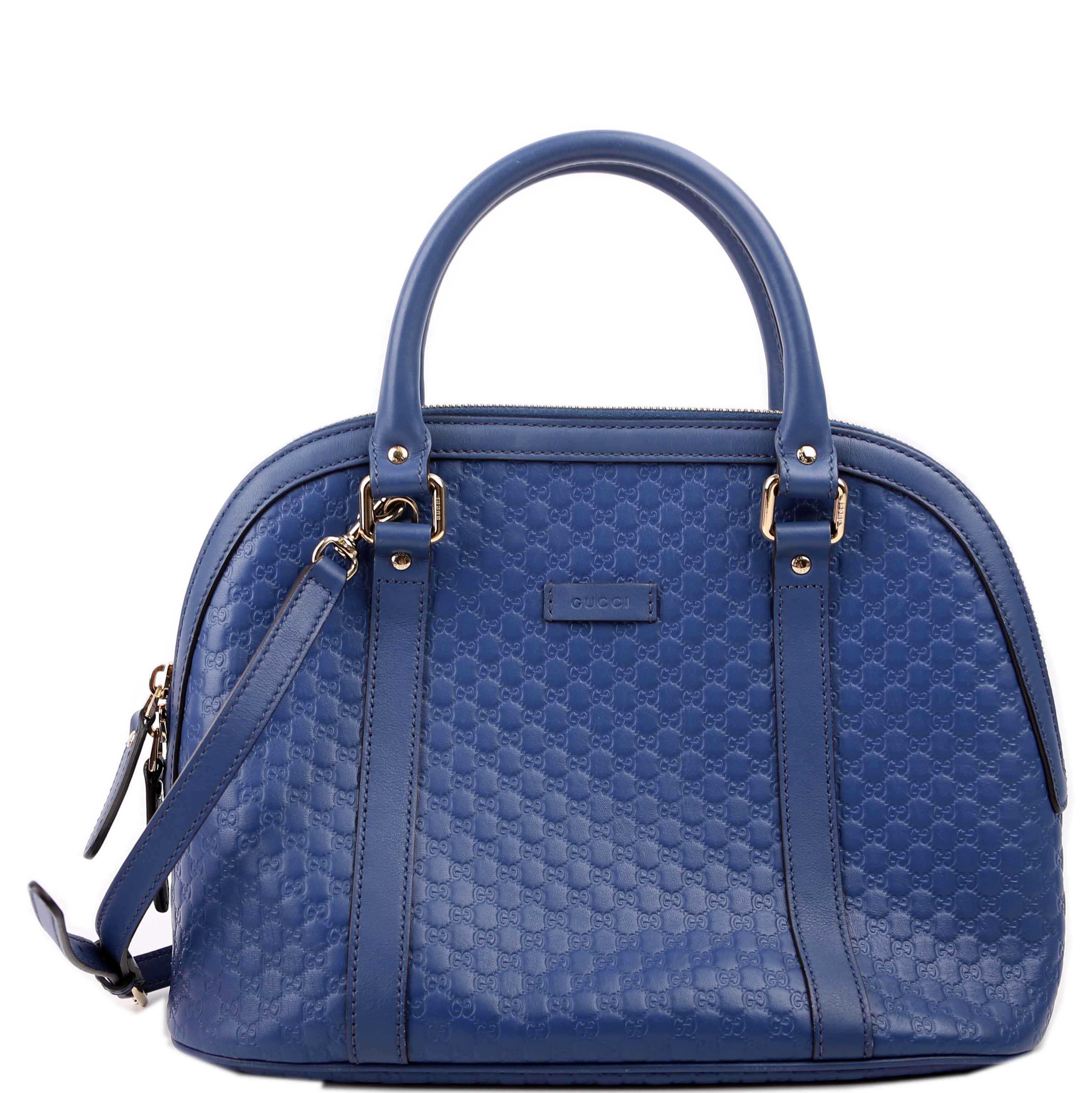 449663 Guccissima Dome Bag Medium Blue