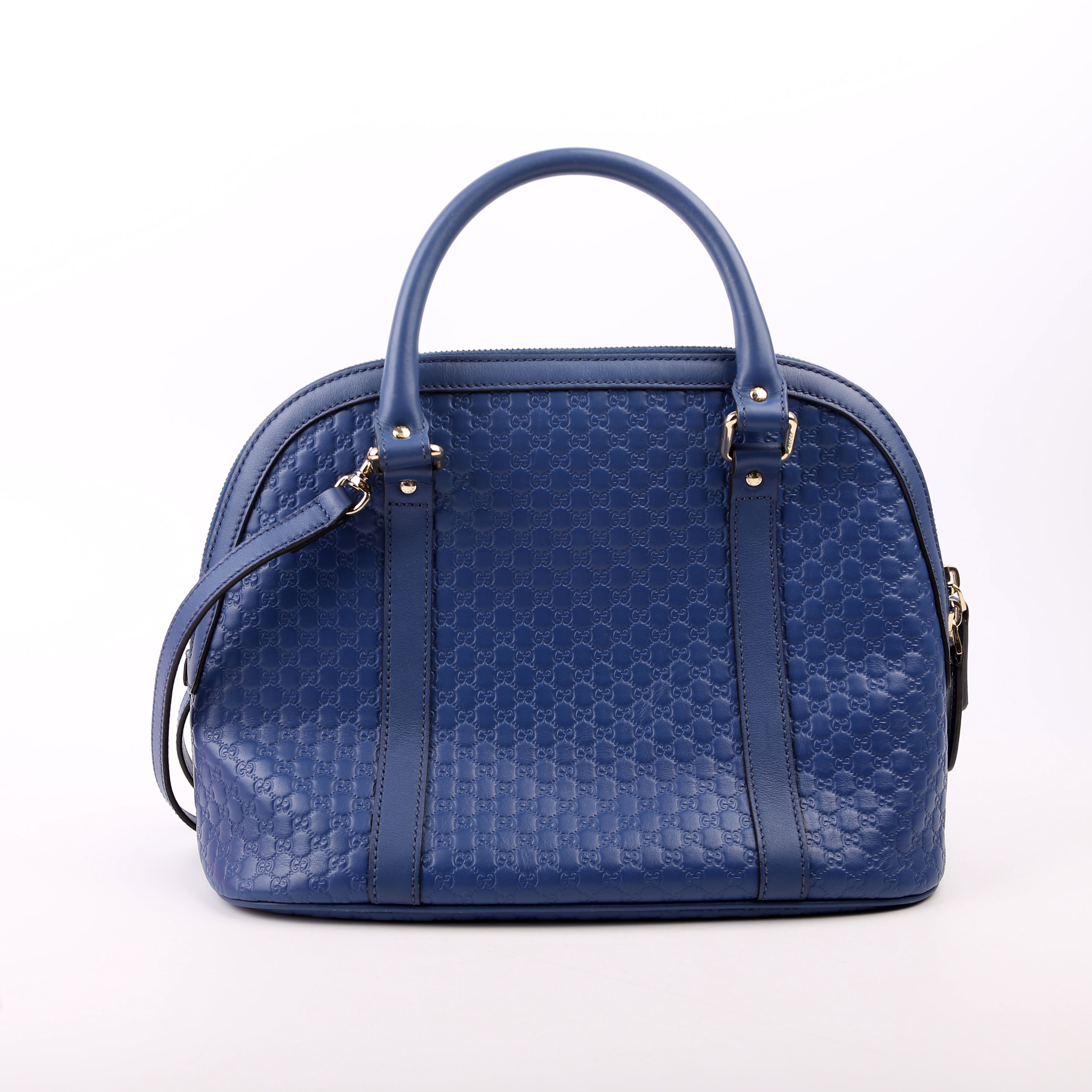 449663 Guccissima Dome Bag Medium Blue