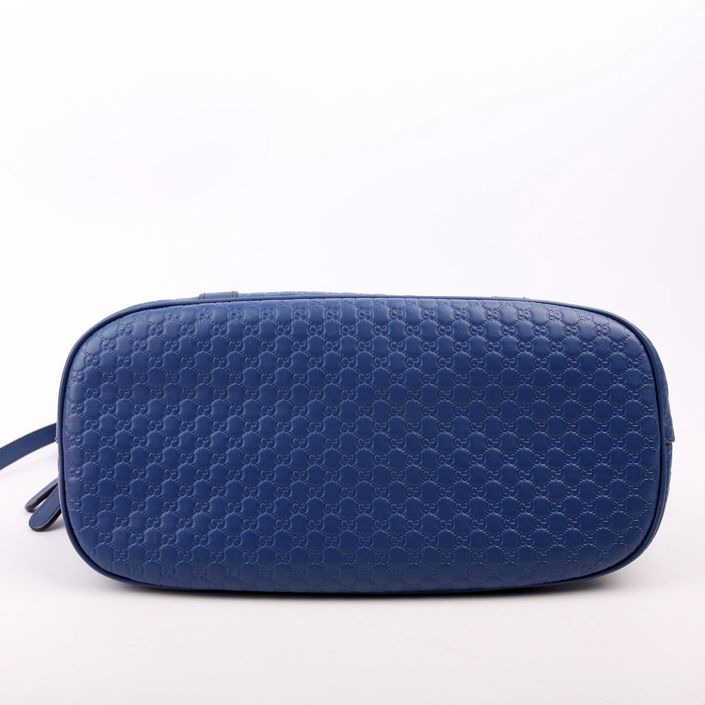 449663 Guccissima Dome Bag Medium Blue