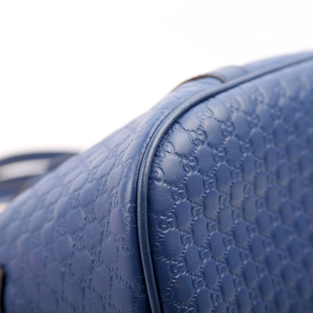 449663 Guccissima Dome Bag Medium Blue