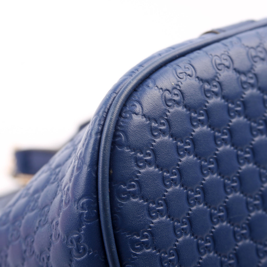 449663 Guccissima Dome Bag Medium Blue