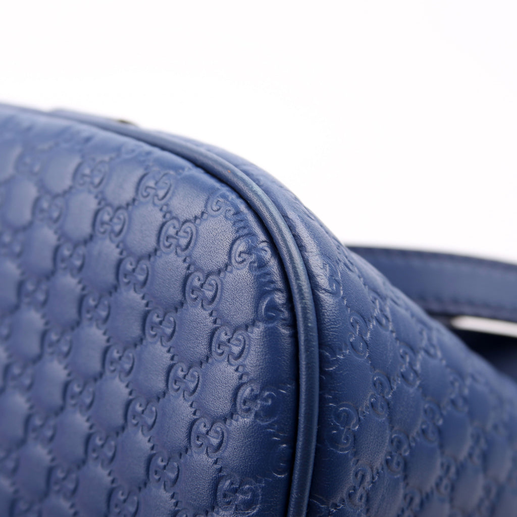 449663 Guccissima Dome Bag Medium Blue