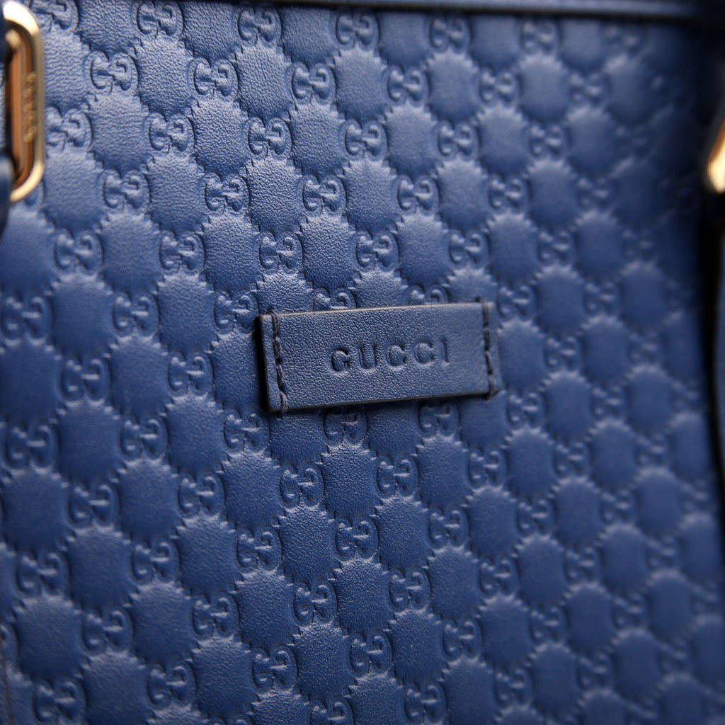 449663 Guccissima Dome Bag Medium Blue