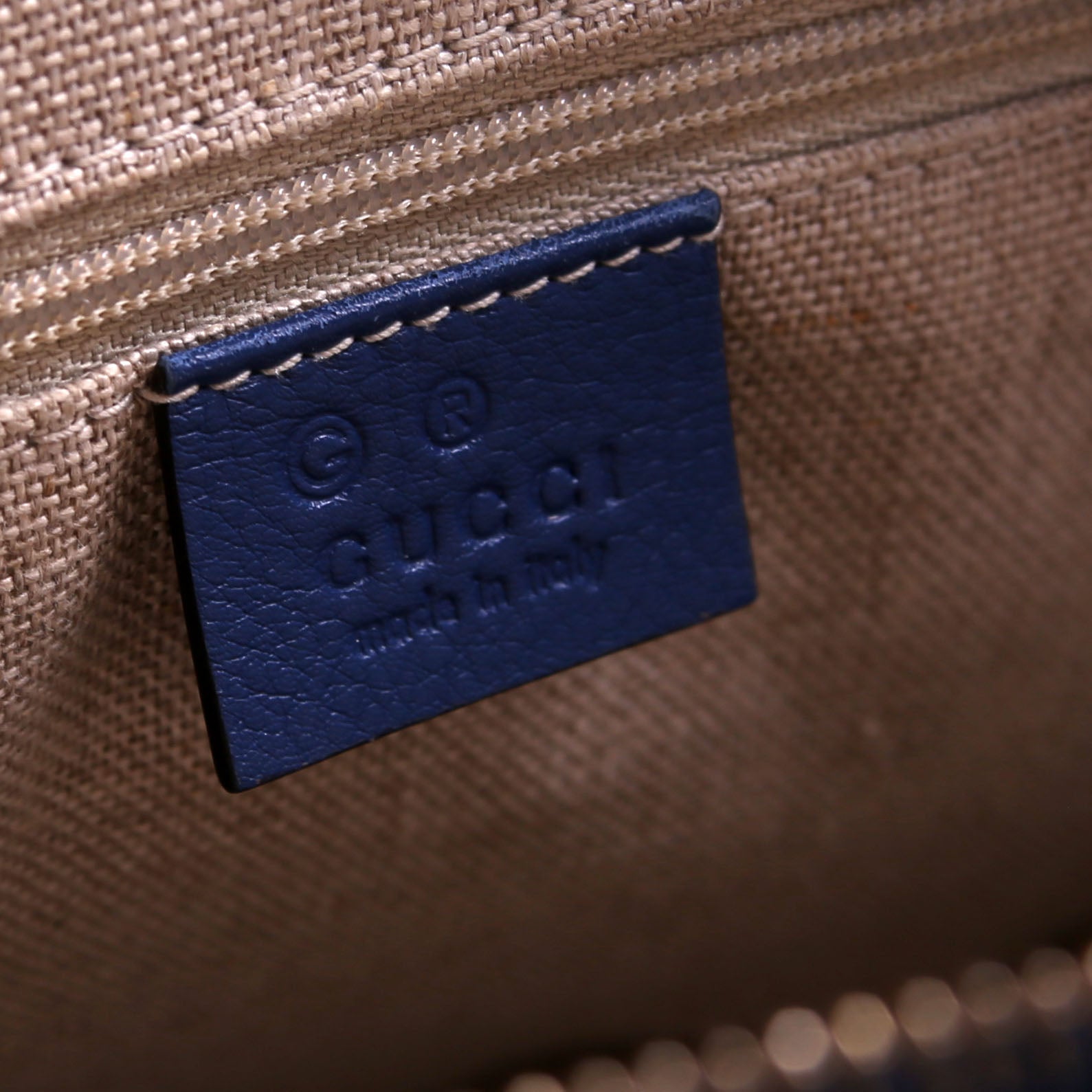 449663 Guccissima Dome Bag Medium Blue