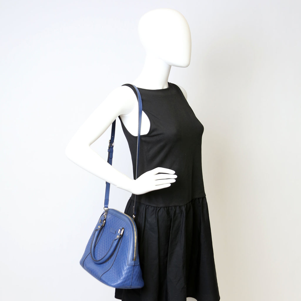 449663 Guccissima Dome Bag Medium Blue