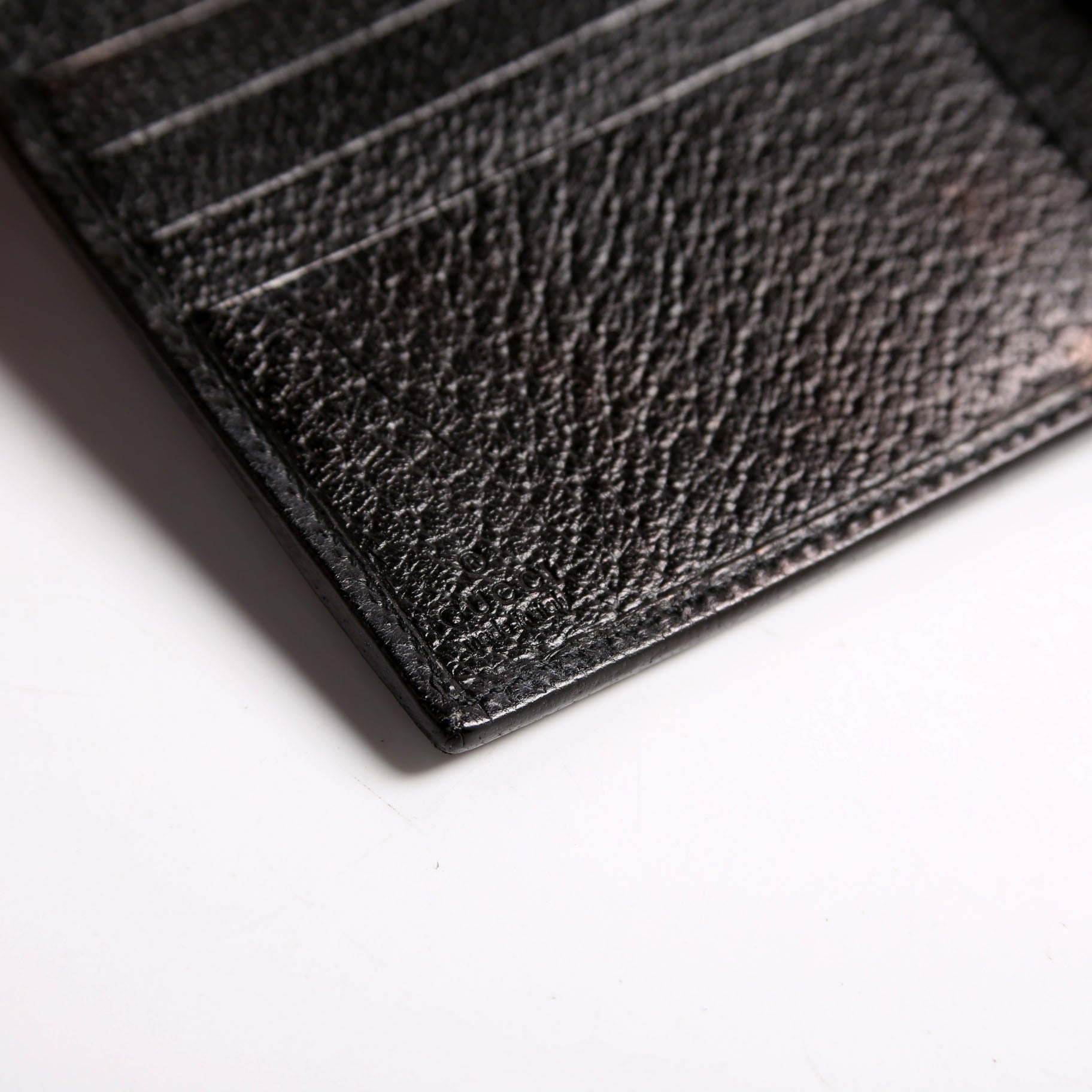 Gucci 181669 GG Canvas Web Compact Wallet Black