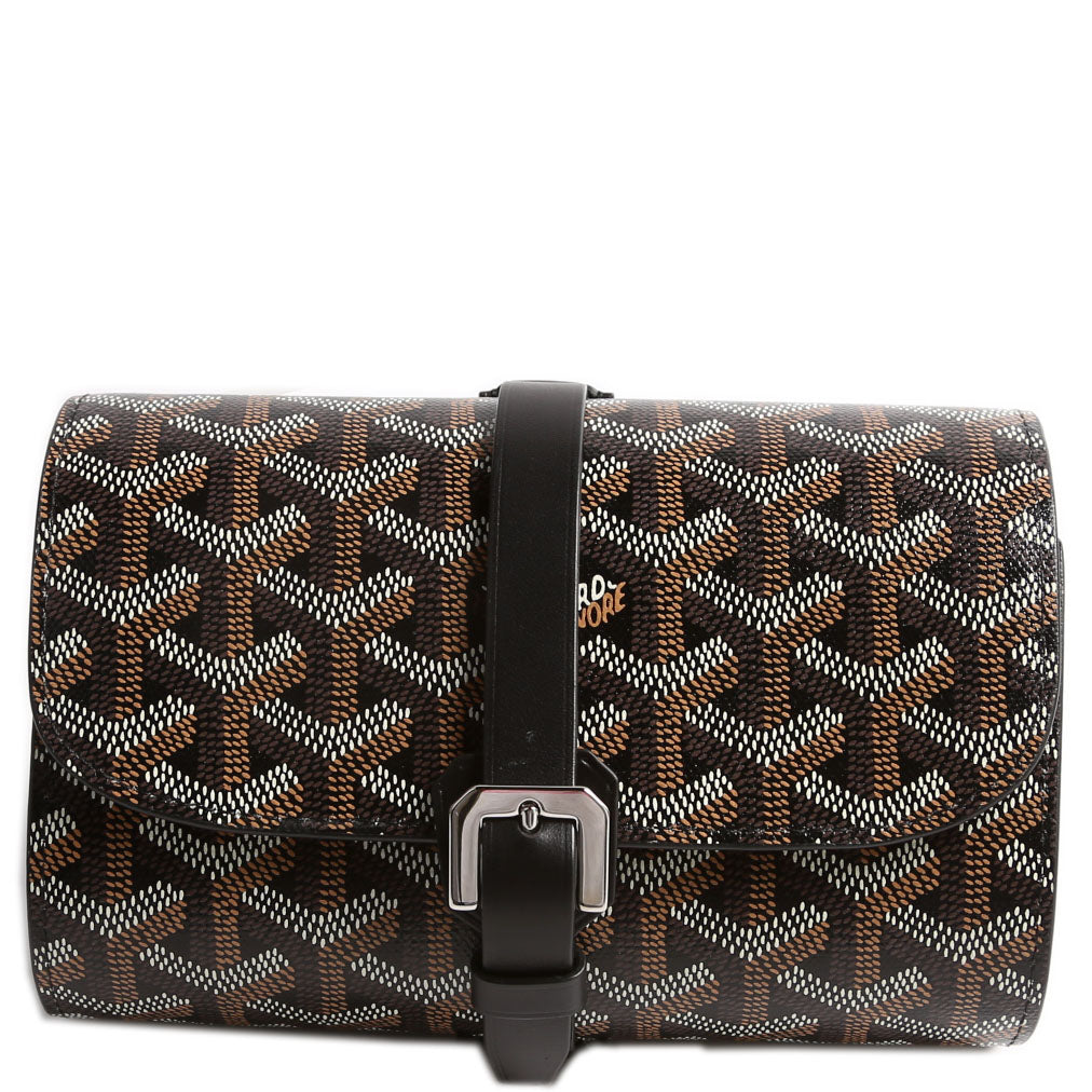 Double Travel Watch Case Goyardine Black