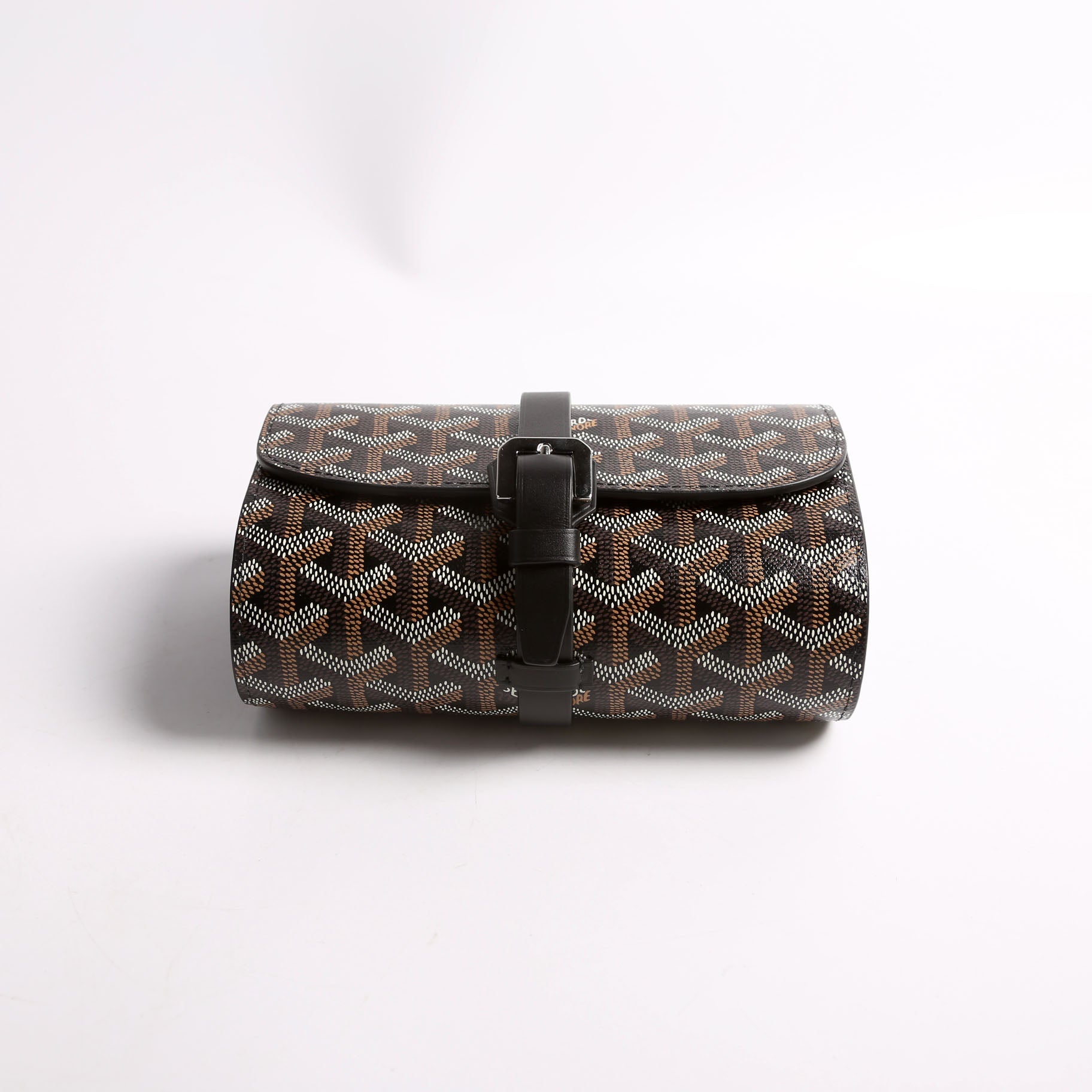 Double Travel Watch Case Goyardine Black