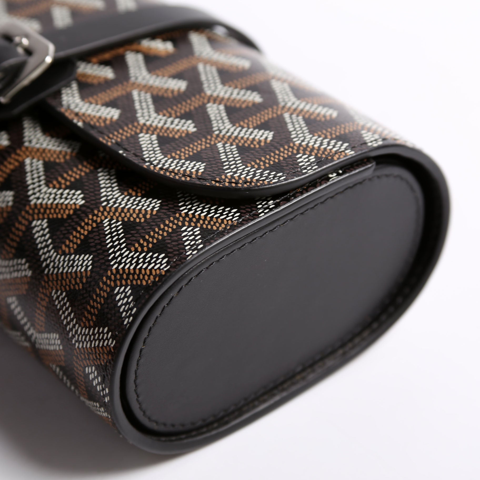 Double Travel Watch Case Goyardine Black