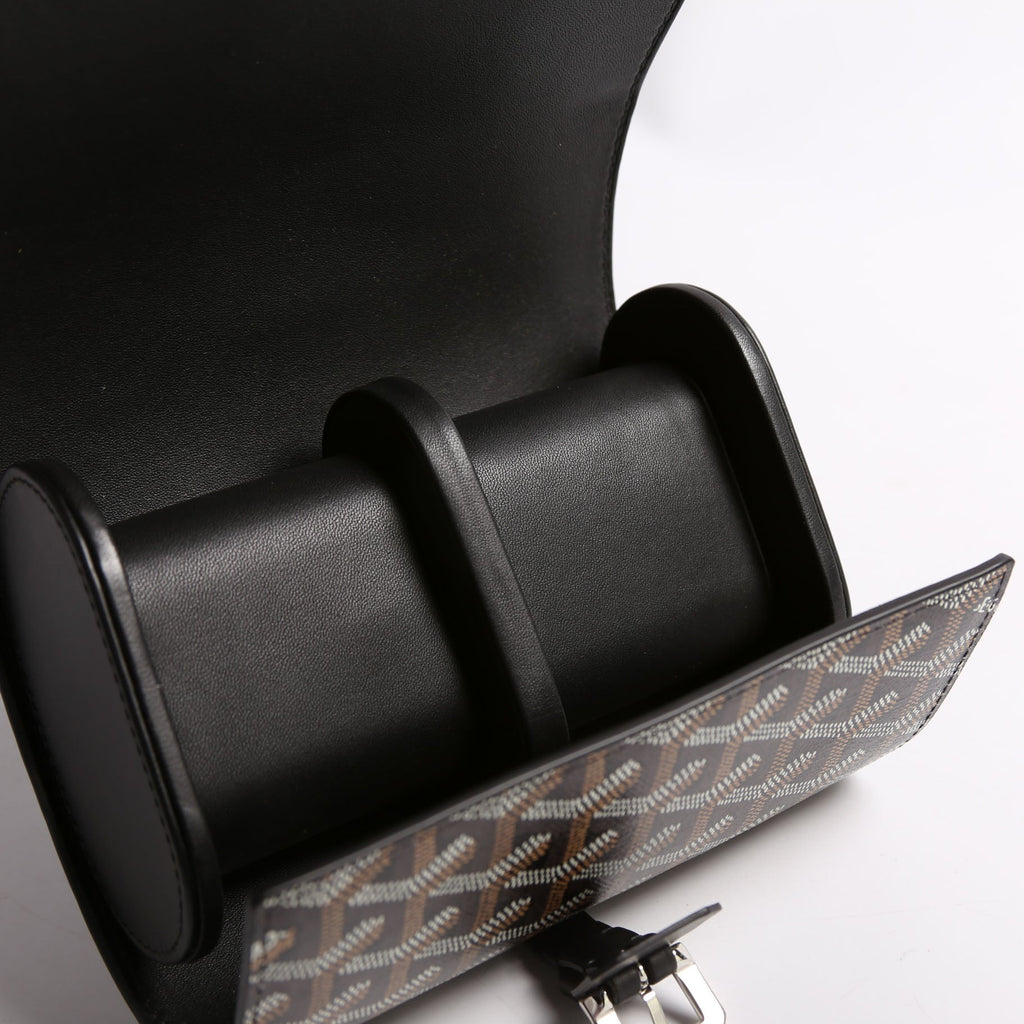 Double Travel Watch Case Goyardine Black