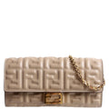 8M0365 FF Embossed Wallet On Chain Taupe