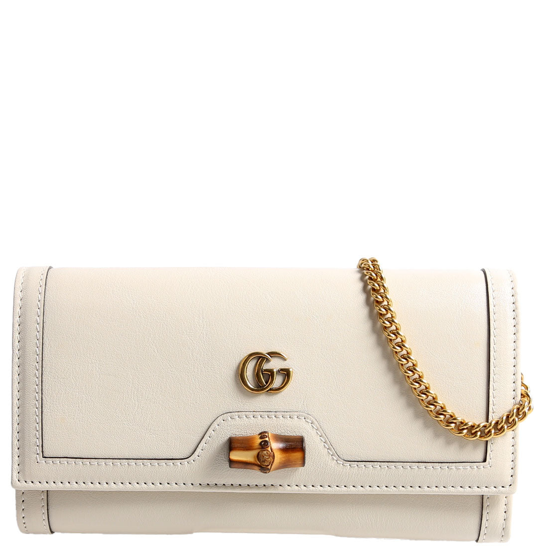 Gucci 658243 Diana Chain Wallet Cream