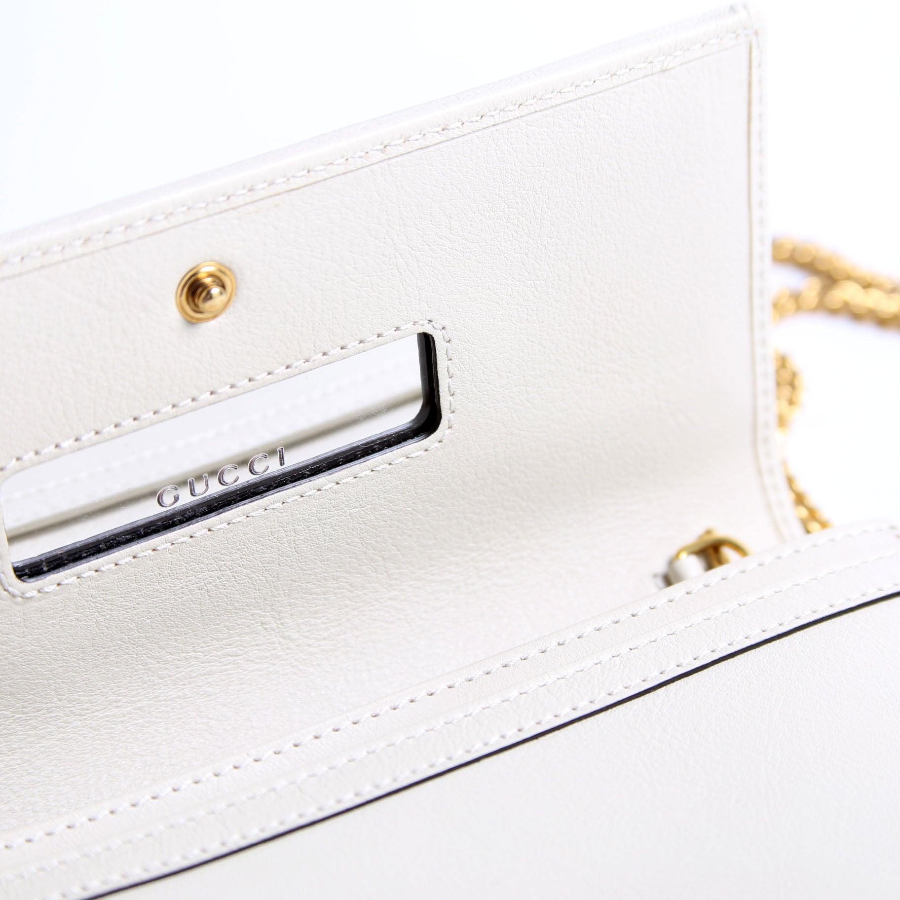 Gucci 658243 Diana Chain Wallet Cream