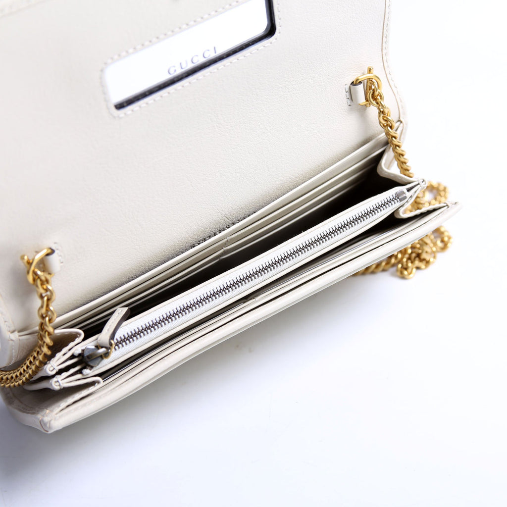 Gucci 658243 Diana Chain Wallet Cream