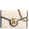 573807 Marmont Torchon Chain Wallet Cream/Blue