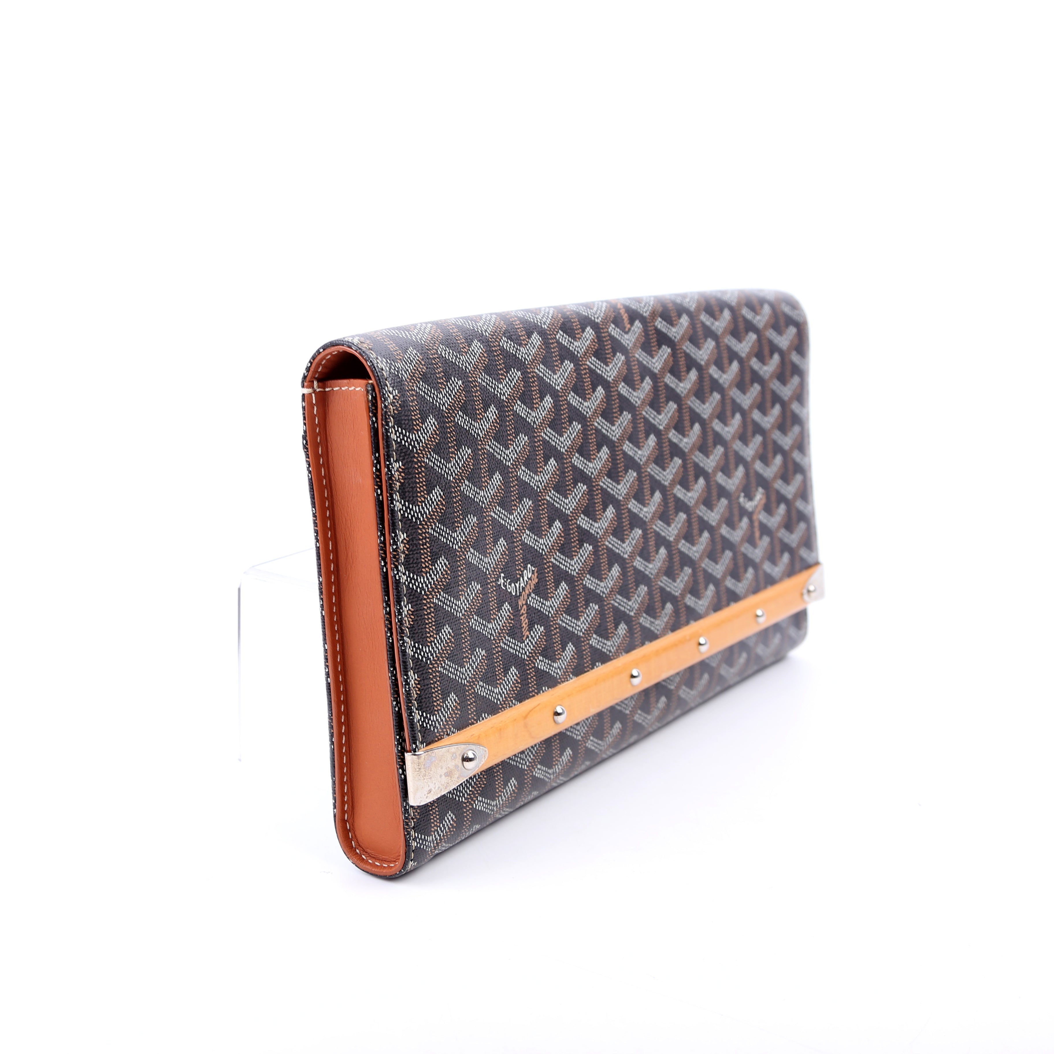 Goyardine Monte Carlo Bois Clutch Black