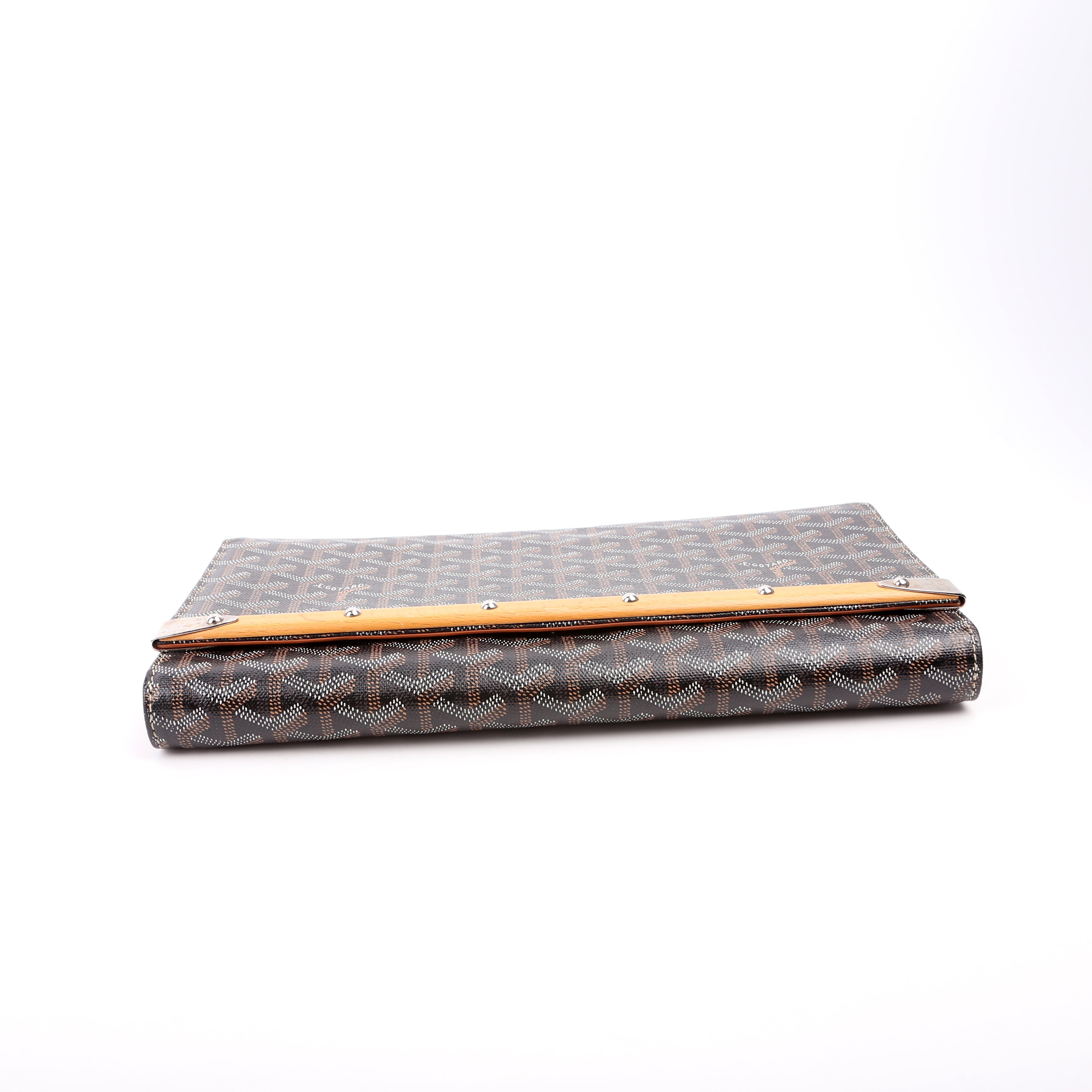 Goyardine Monte Carlo Bois Clutch Black