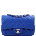 Classic Flap Mini Rectangle Lambskin Blue