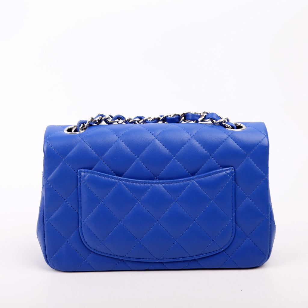 Classic Flap Mini Rectangle Lambskin Blue