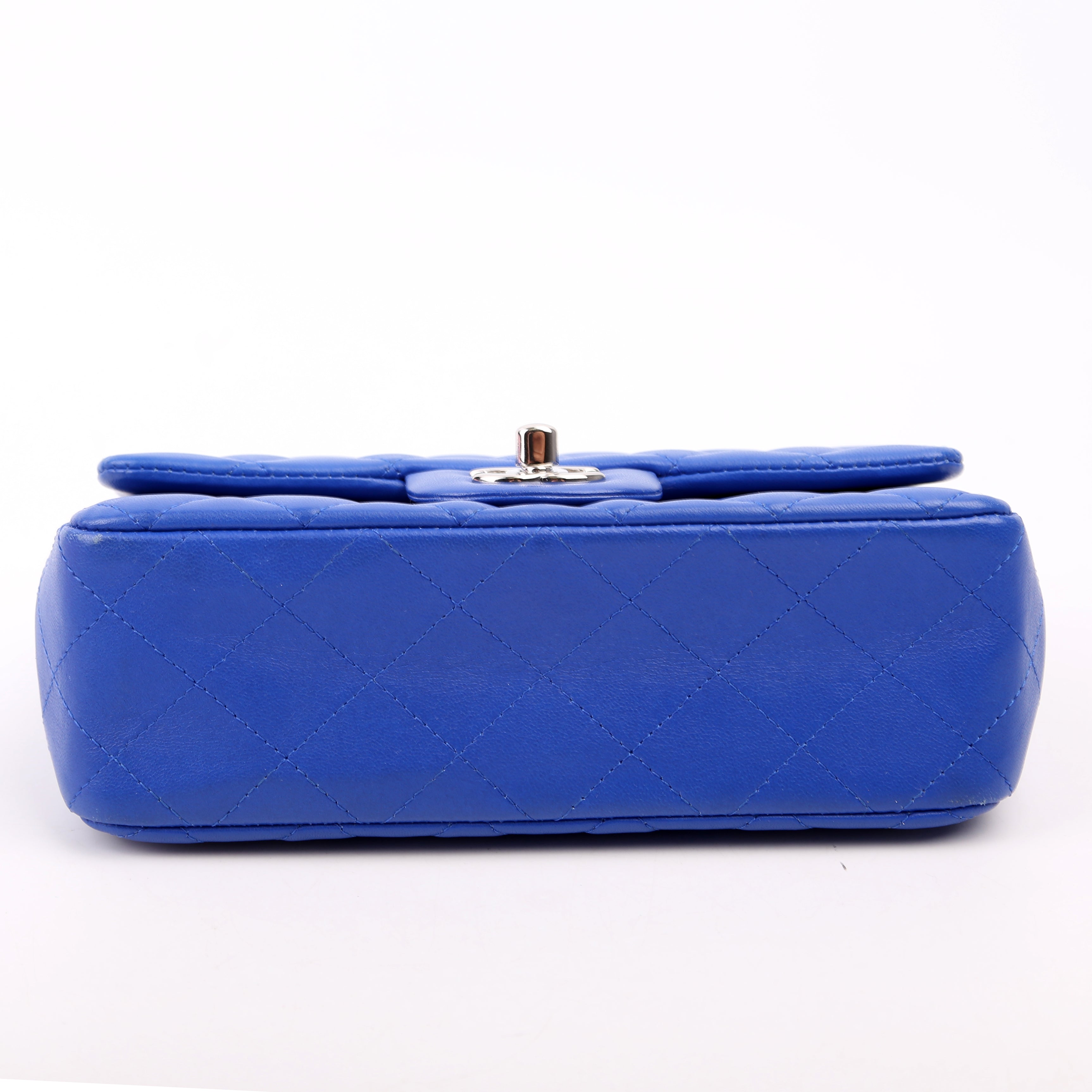 Classic Flap Mini Rectangle Lambskin Blue