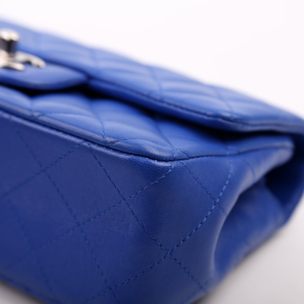 Classic Flap Mini Rectangle Lambskin Blue