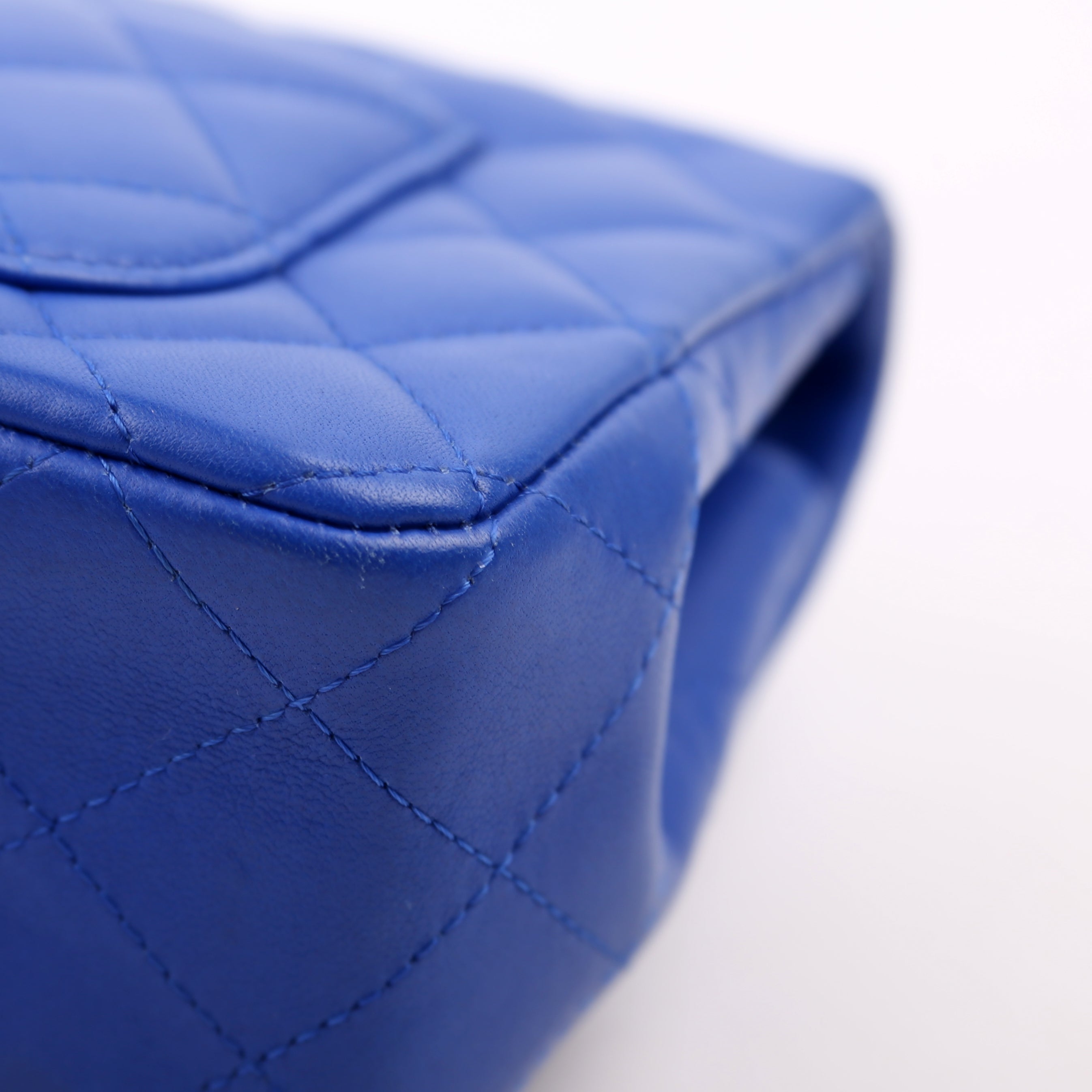 Classic Flap Mini Rectangle Lambskin Blue