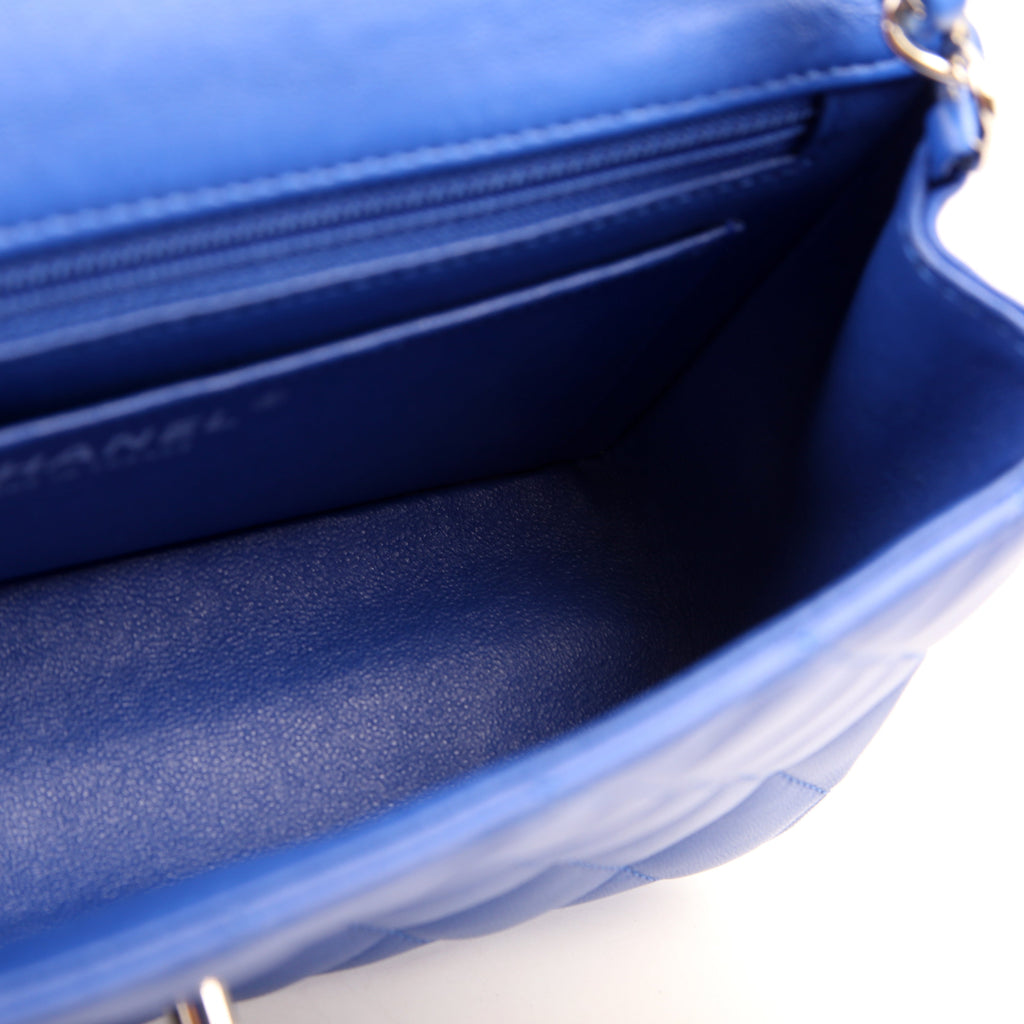 Classic Flap Mini Rectangle Lambskin Blue