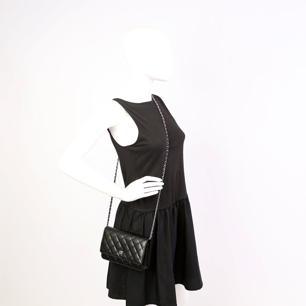 WOC Classic Quilted Caviar RFID Black