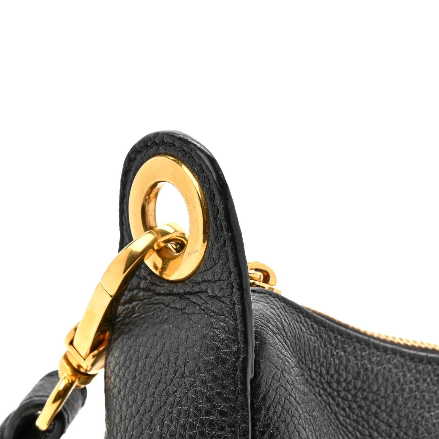 Prada Vitello Phenix Zippered Messenger Hobo Black