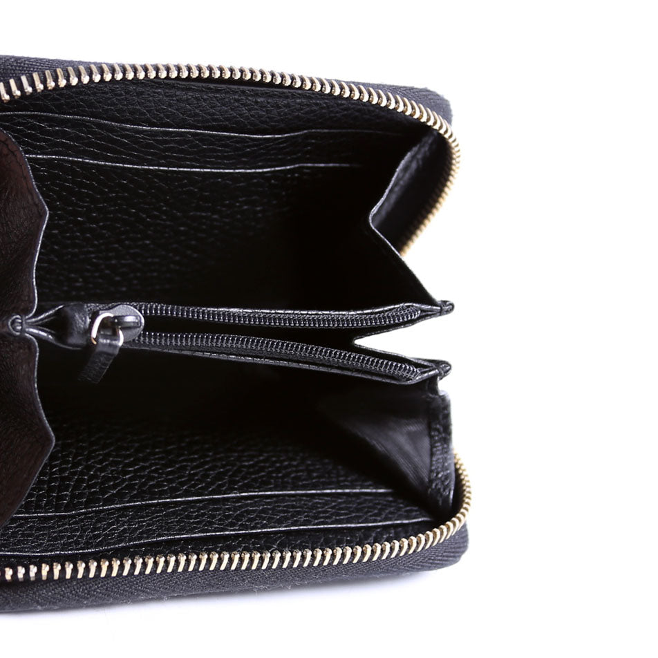 598203 Soho Compact Zip Around Wallet Black