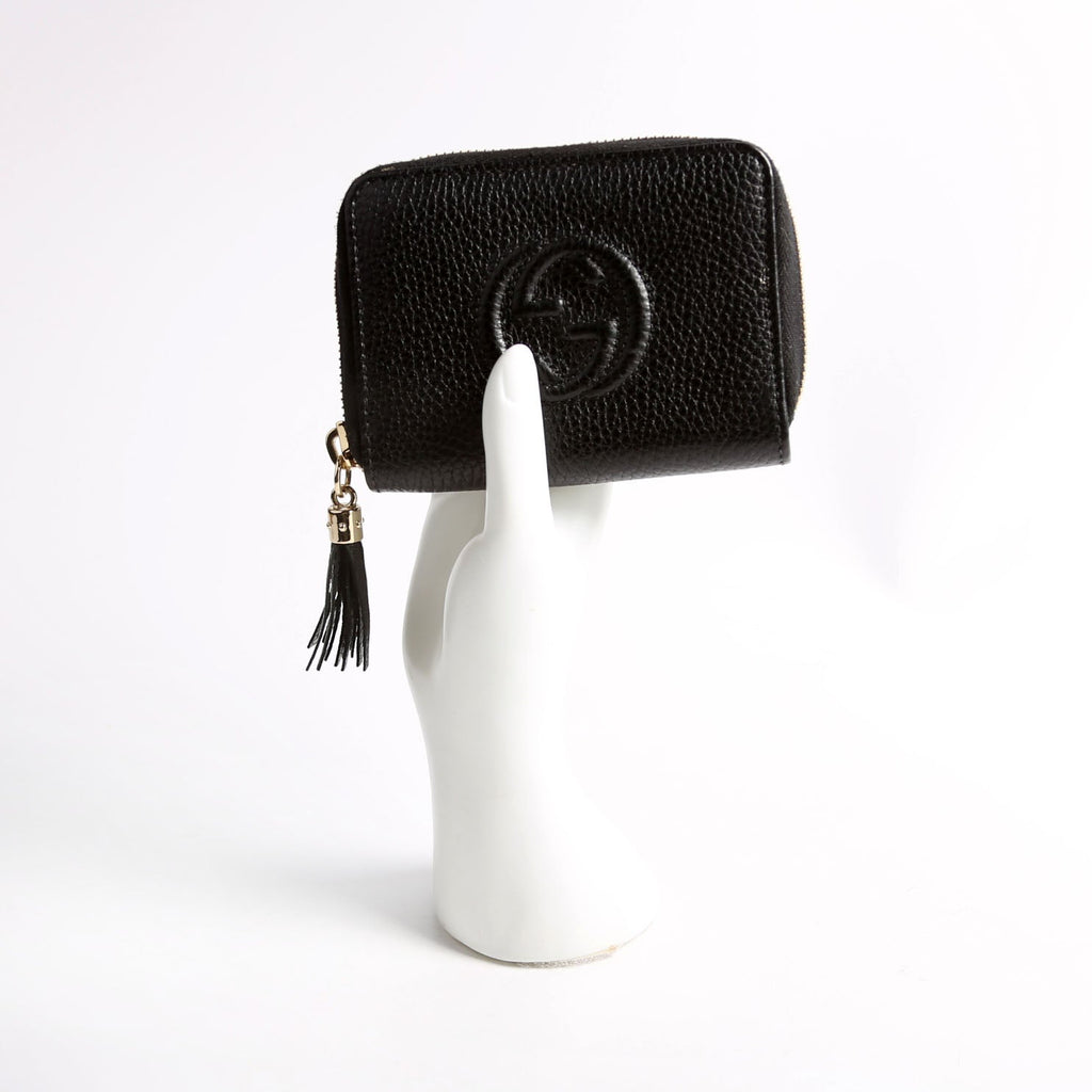 598203 Soho Compact Zip Around Wallet Black