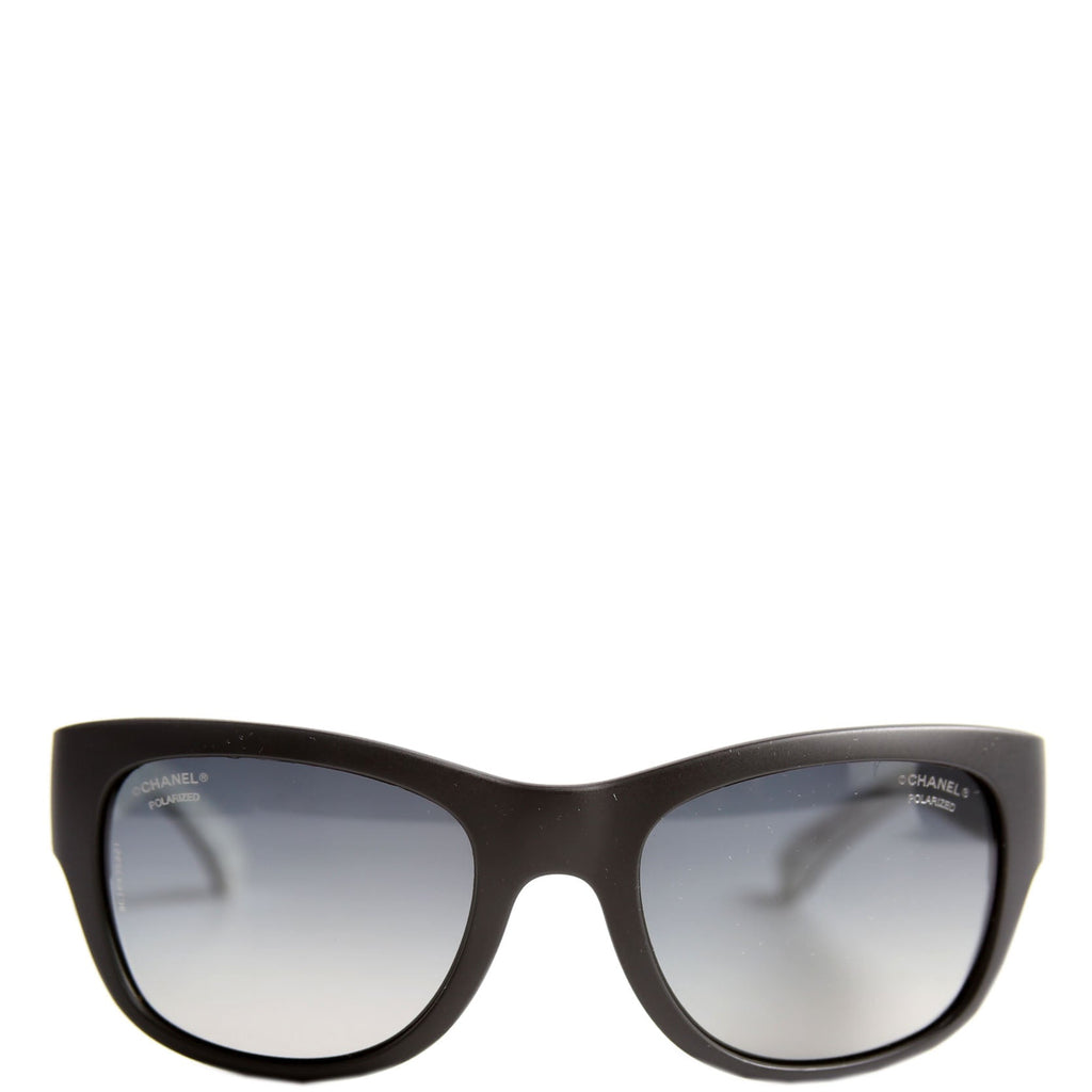 6049 CC Square Polarized Sunglasses Black/White