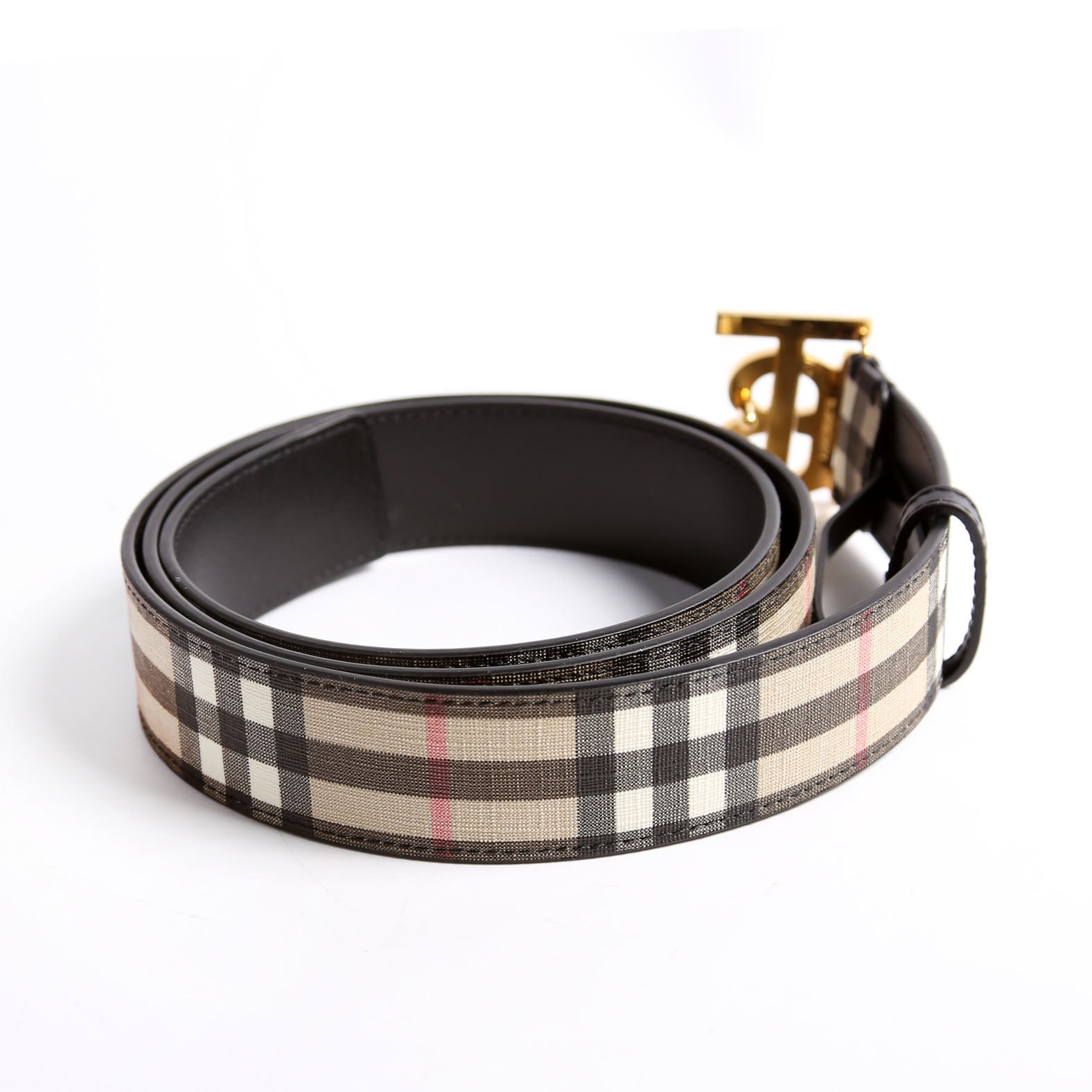 TB Nova Check Belt Size Large Brown