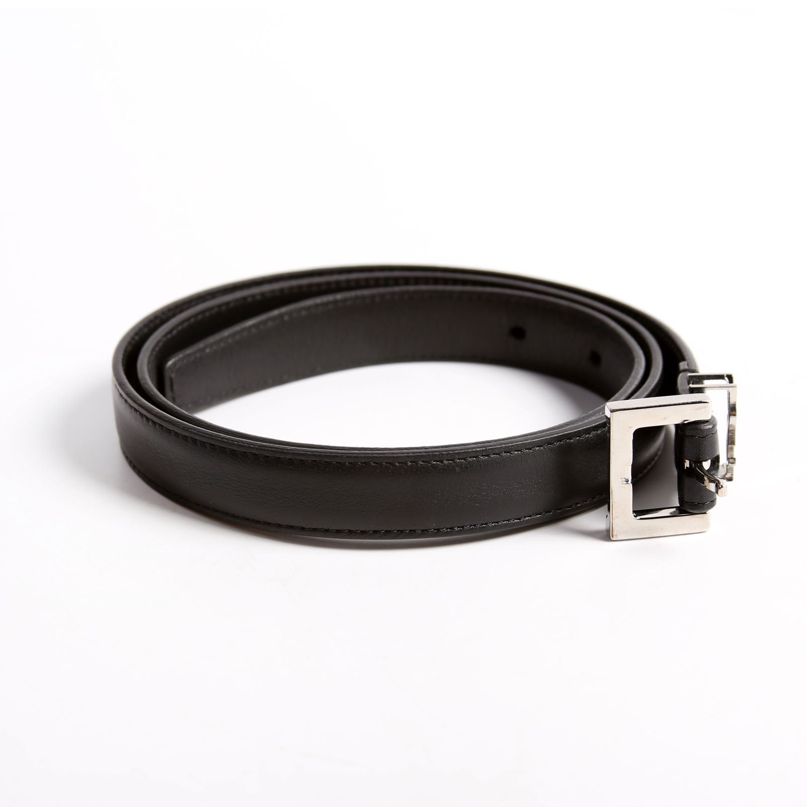 554465 Cassandre Thin Square Belt Size 75 Black