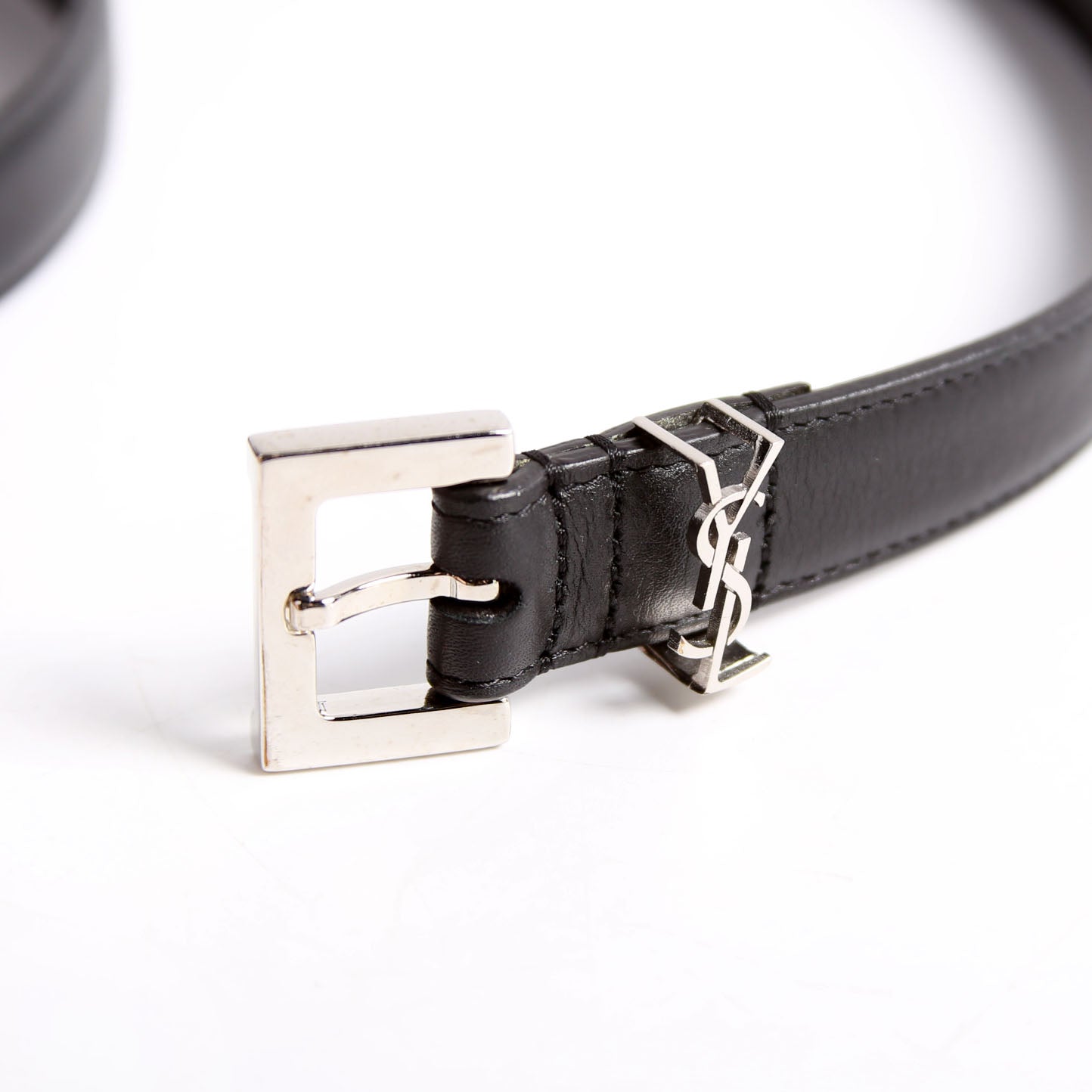 554465 Cassandre Thin Square Belt Size 75 Black