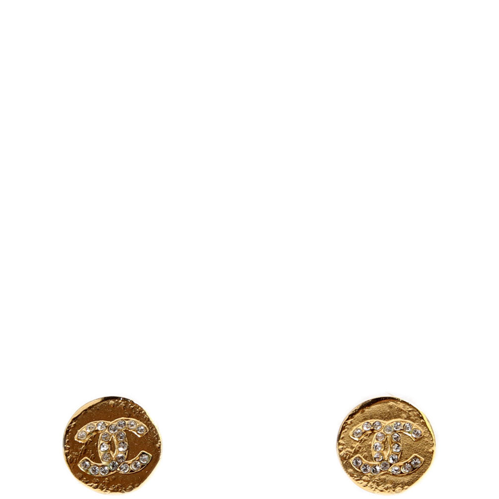 Crystal Papyrus Stud Earrings Gold
