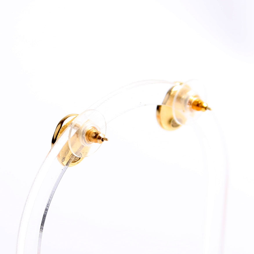 Crystal Papyrus Stud Earrings Gold
