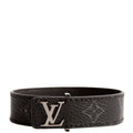 LV Slim Monogram Eclipse Monogram Leather Bracelet Size 19