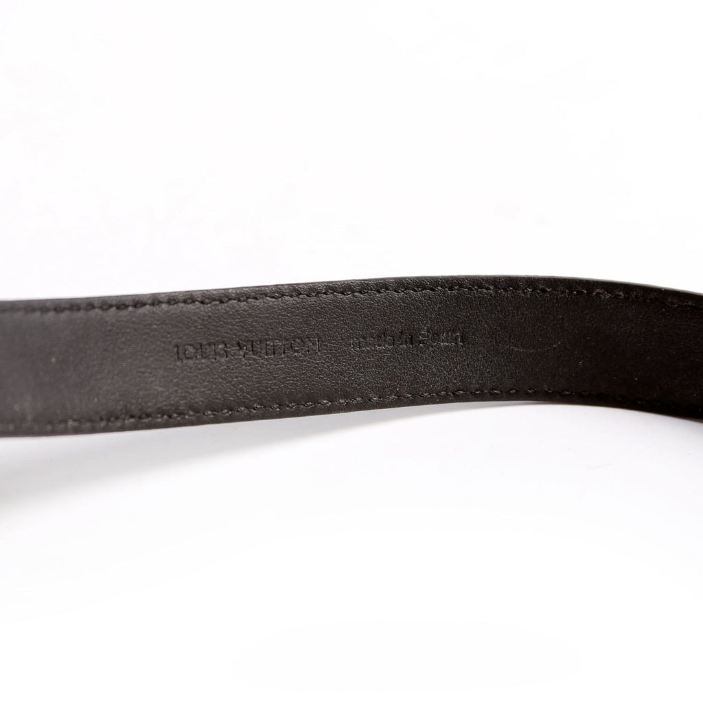 LV Slim Monogram Eclipse Monogram Leather Bracelet Size 19