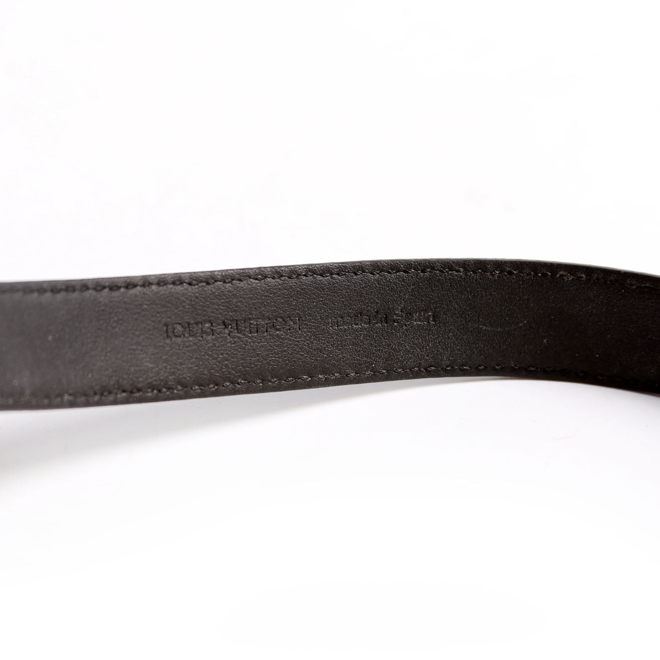 LV Slim Monogram Eclipse Monogram Leather Bracelet Size 19