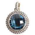 Enhancer Swiss Pendant Only 925/Blue Topaz/Diamond