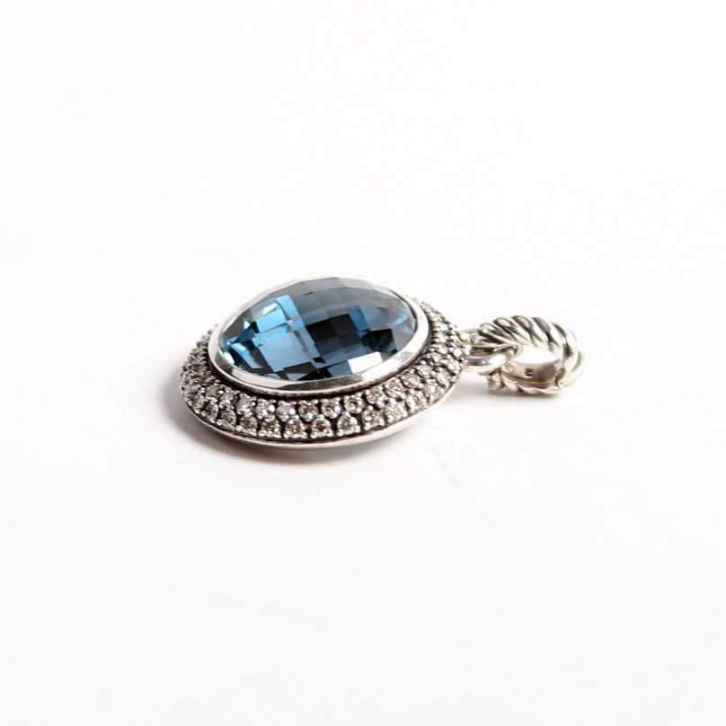 Enhancer Swiss Pendant Only 925/Blue Topaz/Diamond