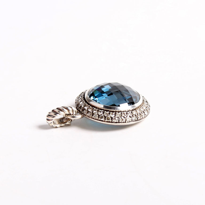 Enhancer Swiss Pendant Only 925/Blue Topaz/Diamond