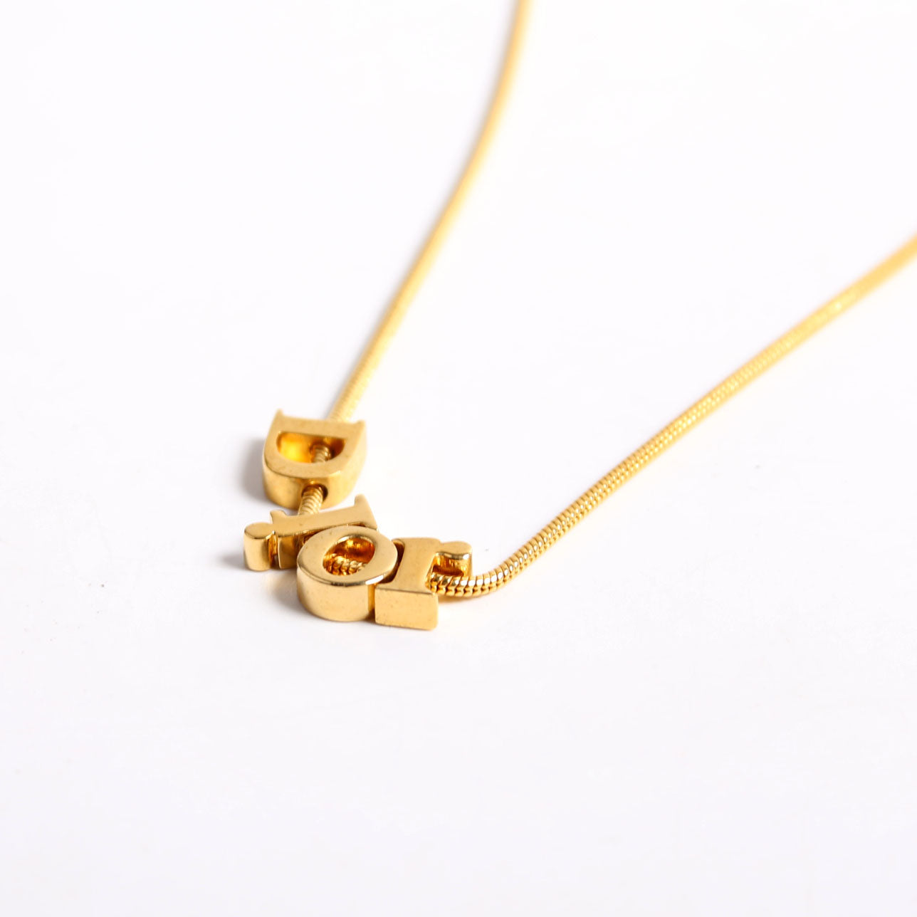 Logo Spellout Vintage Necklace Gold